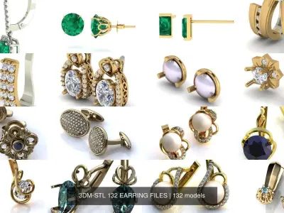 3DM-STL 132 EARRING FILES 3D Model Pack