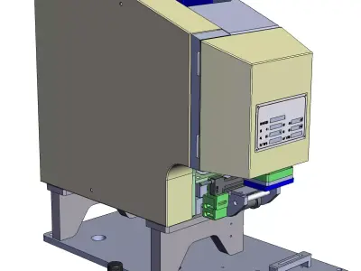 Semi-automatic high-precision flat labeling machine 3D model