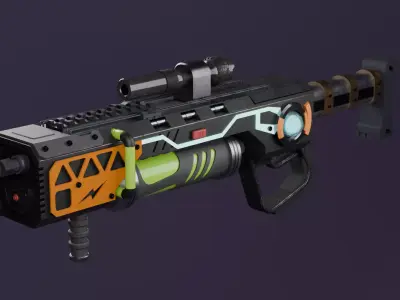 Sci-Fi Gun 3D Model  High Quality Game Ready 3D model