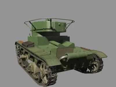 T-26 lowpoly soviet union tank ww2 Low-poly 3D model