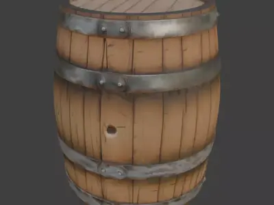 Wooden Barrel 3D Model PBR  3D model