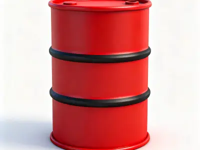 Red Metal Barrel 3D Model Low-poly 3D model