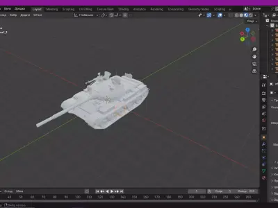 Tank T-62 Low-poly 3D model