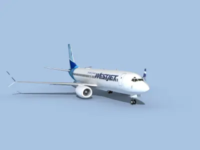 Boeing 737-800 Max WestJet 3D model