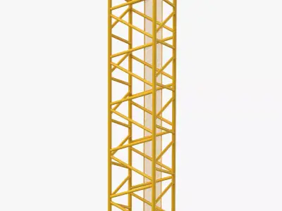 Crane D Intermediate Section 12m Yellow 3D model