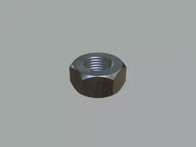 Steel Stained M5 Hex Nut with PBR 4K Textures 3D model