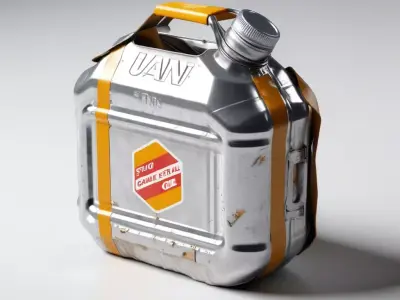 Distressed Metal Fuel Jerry Can 3D model