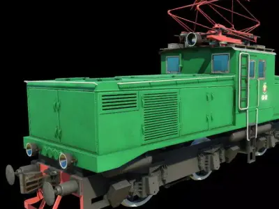Industrial Locomotive SO Low-poly 3D model