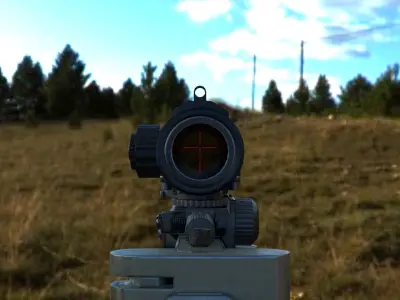 4X-1X Scope Low-poly 3D model
