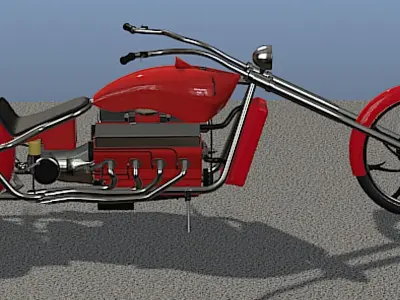 Custom V8 Chopper - High Poly 3D Model 3D model