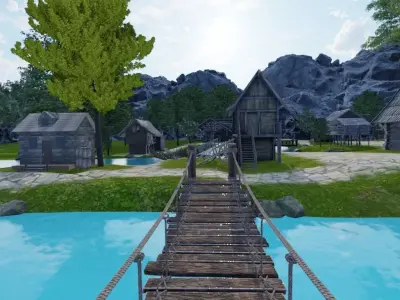 Quaint Village Landscape 3D model purchase