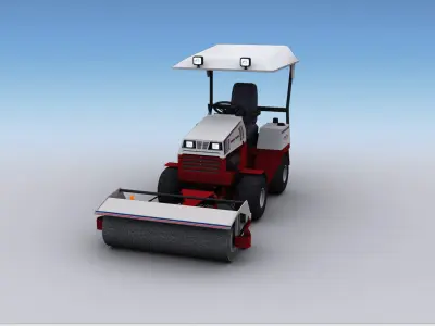 Broom Truck Lowpoly Low-poly 3D model