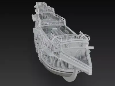 Royal Galleon Ship - Historical War Vessel 3D Model 3D print model