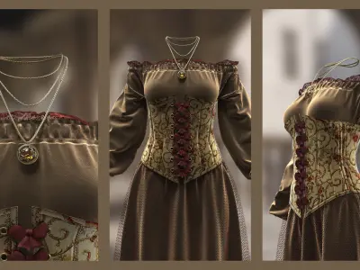 Medieval BaroccoDress 3D model