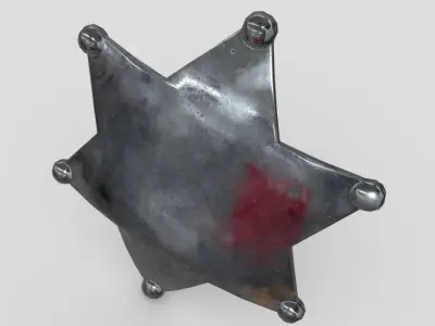 Sheriff Badge Low-poly 3D model