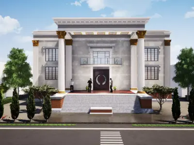 Commercial building 3D model get