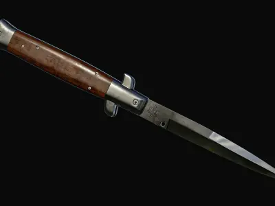 Milano Italian Stiletto Knives Switchblade Low-poly 3D model