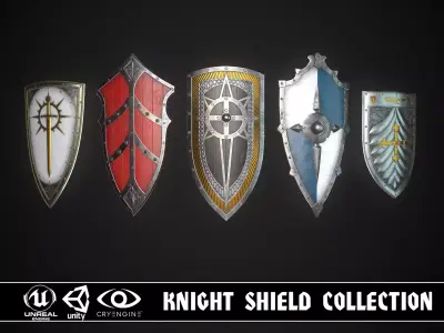 Knight Shield Collection 2 3D Model Pack