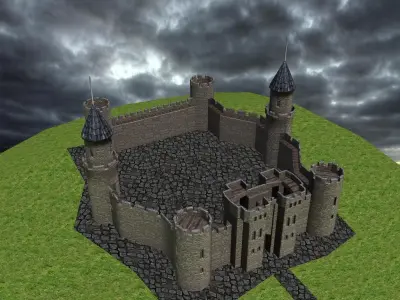 Medieval Castle Low-poly 3D model shop
