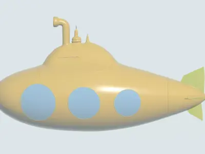 Toy Submarine Free 3D model
