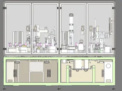 Automatic DC motor assembly production line 3D model