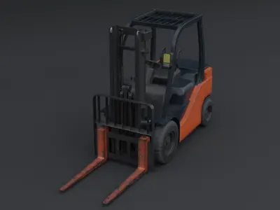 Used Forklift Low-poly 3D model