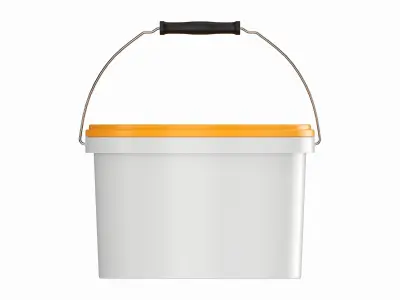Plastic paint bucket with handle 3D model