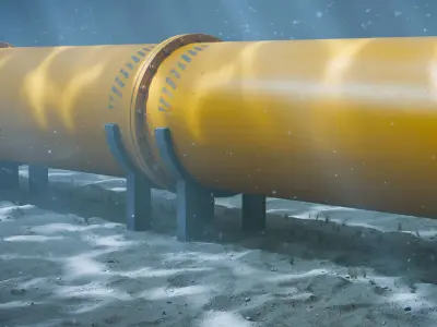 Nord Stream underwater gas pipeline Low-poly 3D model