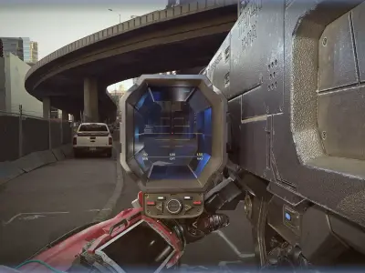 FPS Sci Fi Hands With Launcher Low-poly 3D model