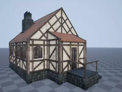 Medieval House 07 Low-poly 3D model