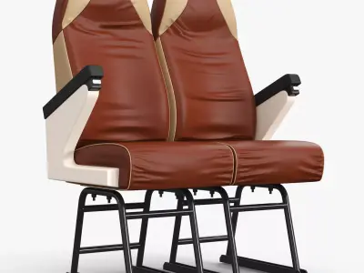Vintage Bus Rider Seats 3D model