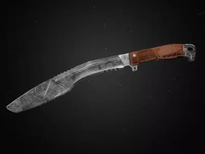 Game ready kukri knife Low-poly 3D model