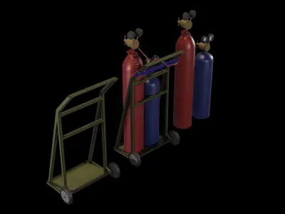 Gas Welding Set Low-poly 3D model