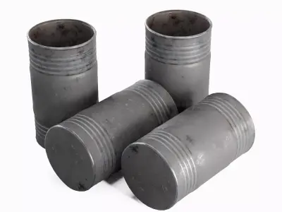 Old Steel Barrel 07 Low-poly 3D model