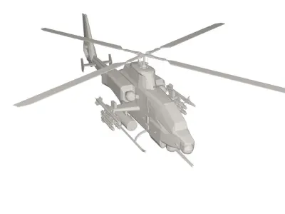 Military Helicopter concept Low-poly 3D model