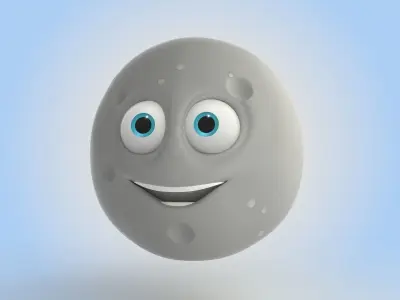 Cartoon Moon 3D model