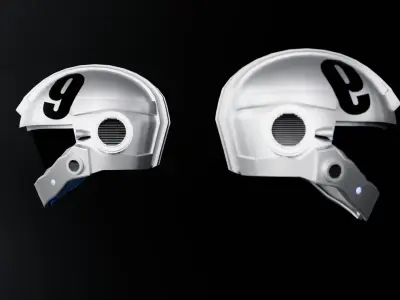 Sci-fi Helmet 3D model 2