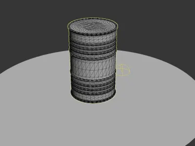 Oil Barrel low poly 3d model Low-poly 3D model