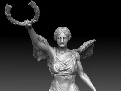 victory winged nikh sculpture  3D print model