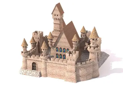 Burg castel Low-poly 3D model