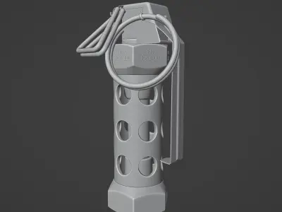 flashbang grenade asset PBR Low-poly and High-poly 3D model Low-poly 3D model