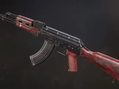 AKM - Kalashnikov Automatic Rifle Modernised Low-poly 3D model