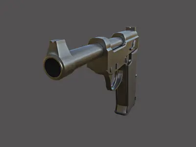 Pistol High Poly 4 Free low-poly 3D model