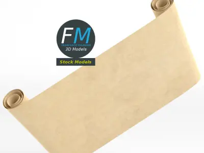 Paper scroll 3D model