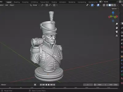 French Imperial Infantry Soldier Chess Piece 3D print model