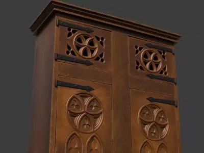 Medieval Gothic Wardrobe 3D model