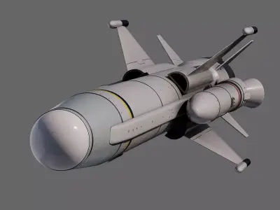 Otomat Mk 2 Block IV anti-ship missile 3D model
