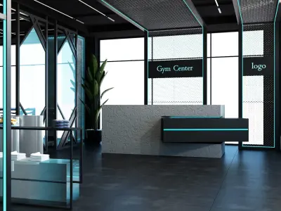 Gym Interior Scene 3D Model  3D model