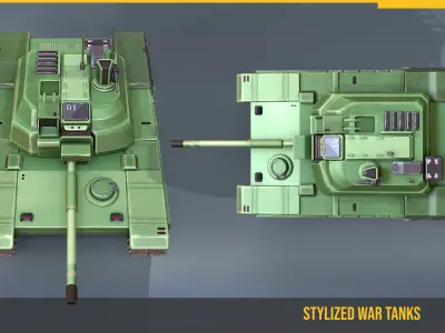 Stylized Tank Leclerc Low-poly 3D model