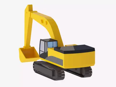 Excavator Construction 385C L Simplified Low-poly 3D model